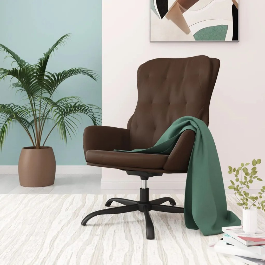 341242 vidaXL Scaun de relaxare, maro, piele ecologică