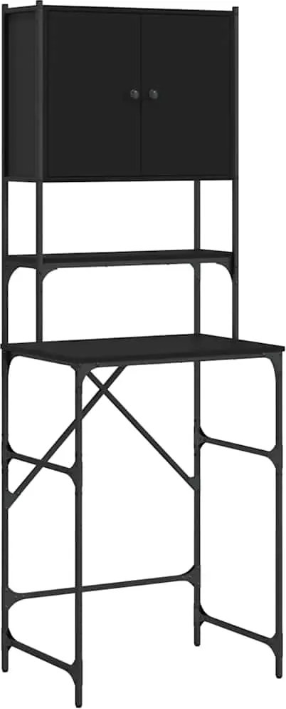 vidaXL Dulap mașina de spălat, negru, 68x48,5x194 cm