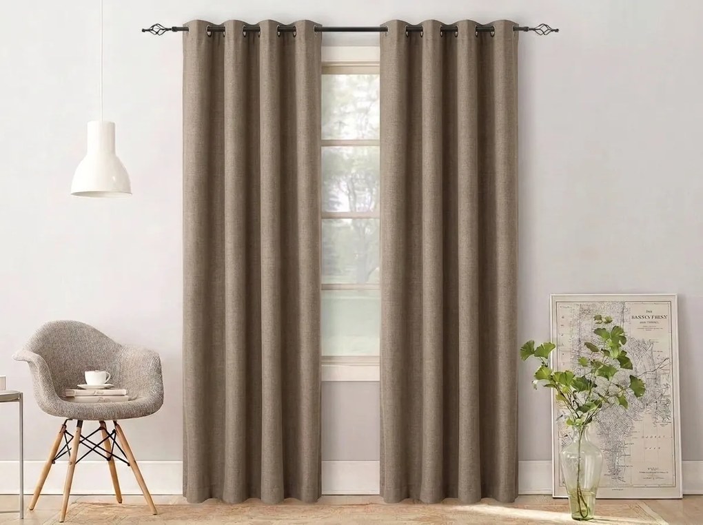 2x draperie maro deschis OXFORD 140x250 cm