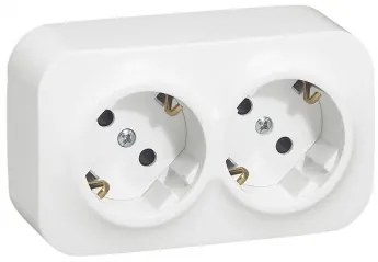 Priza dubla cu impamantare, 16A, IP20, alb, Legrand Forix