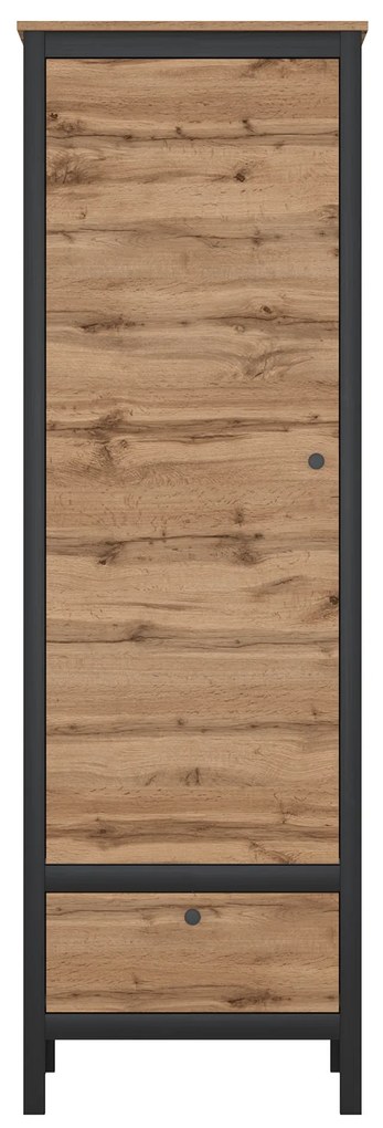 Bibliotecă 1D1S, stejar wotan/ negru, LOFTA