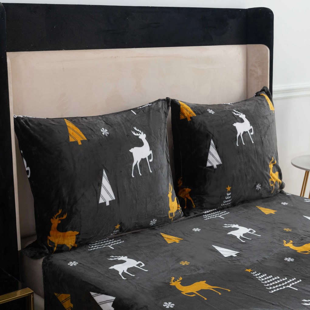 Lenjerie cocolino WHITE TREES gri inchis Dimensiune lenjerie de pat: 70 x 90 cm | 140 x 220 cm