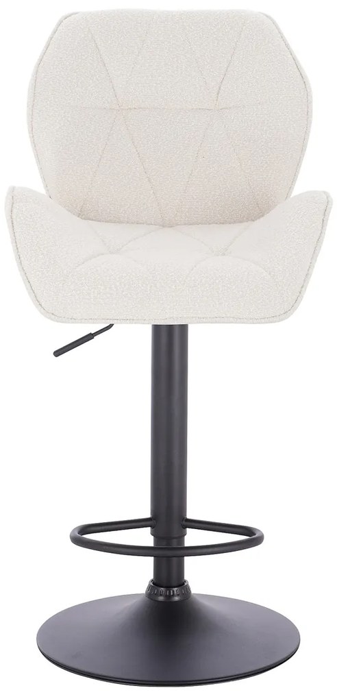 HR212W Scaun Crem Boucle cu Bază Neagră