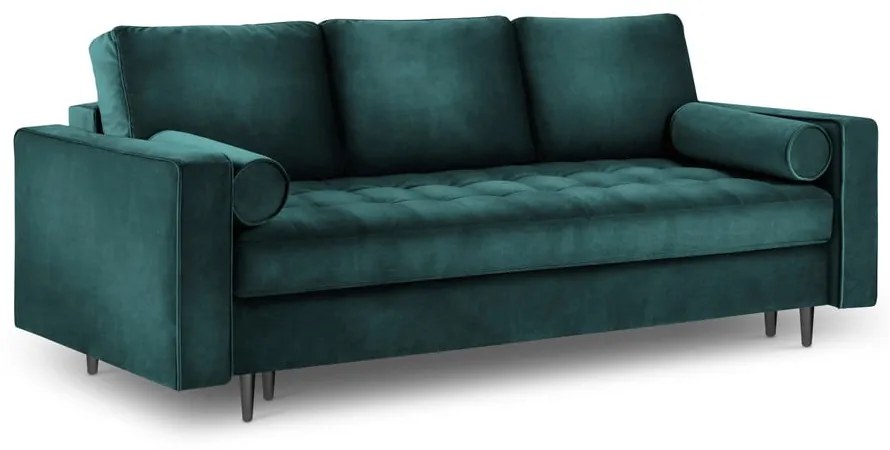 Canapea extensibilă din catifea Milo Casa Santo, verde petrol