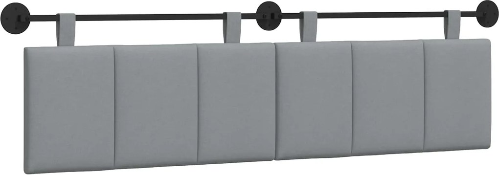vidaXL Cap de pat suspendat Dungi Gri deschis 170 x 55 x 5 cm țesătură
