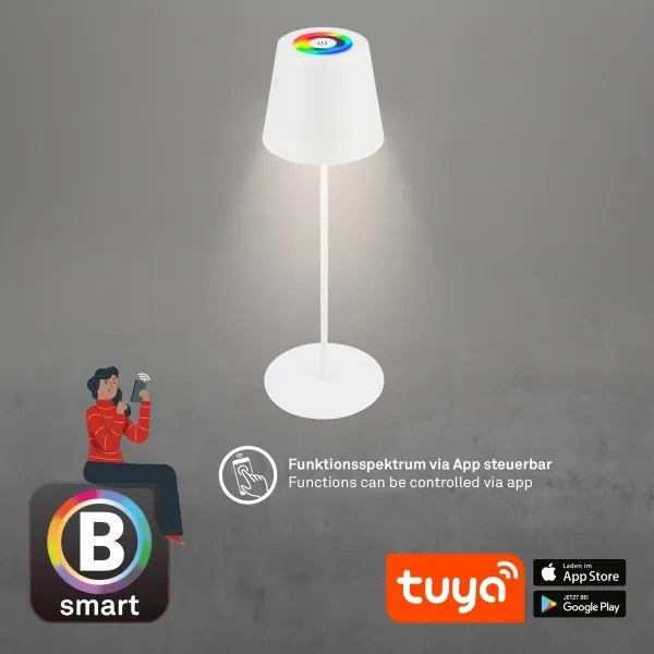 Briloner COLORIS 7559016-LED Lampă de birou LED RGB, 3,5W/5V, IP44, 2000mAh, Wi-Fi Tuya