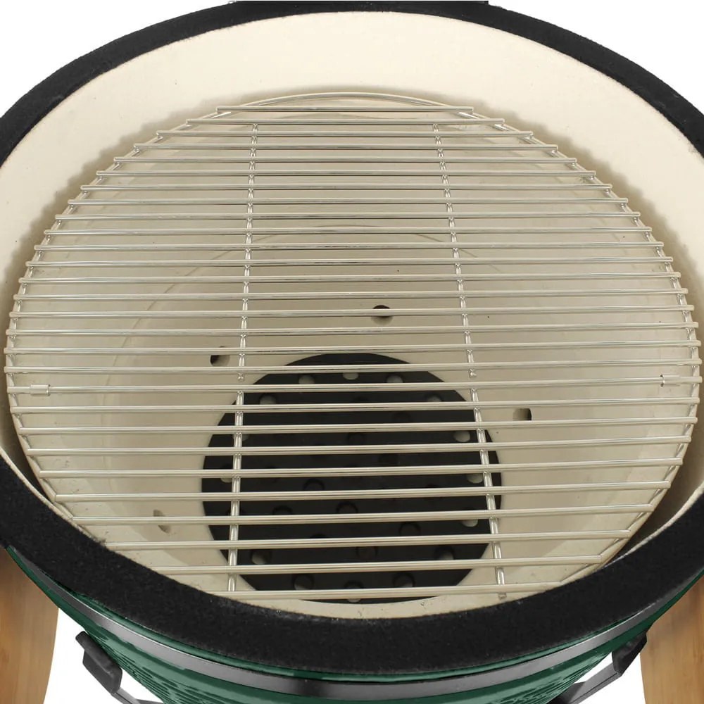 Grătar ceramic pentru cărbuni cu rafturi laterale, grilă de 46 cm