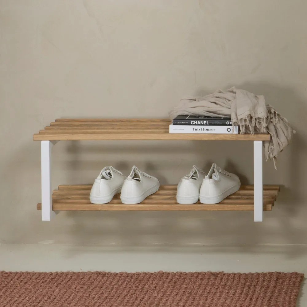 Pantofar alb/în culoare naturală suspendat din metal 71x26x34 cm Marco – Spinder Design