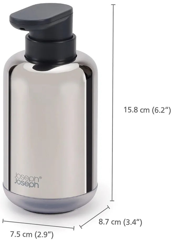 Dispenser de săpun lichid din oțel inoxidabil 300 ml EasyStore Luxe – Joseph Joseph