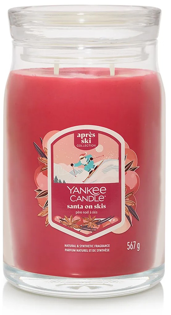 Yankee Candle Lumânare parfumată mare Signature Santa On Skis, 567 g, L