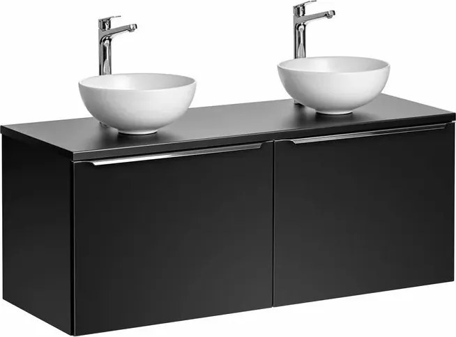 Set dulap baza suspendat 120 cm cu blat si lavoar Comad Santa Fe alb mat