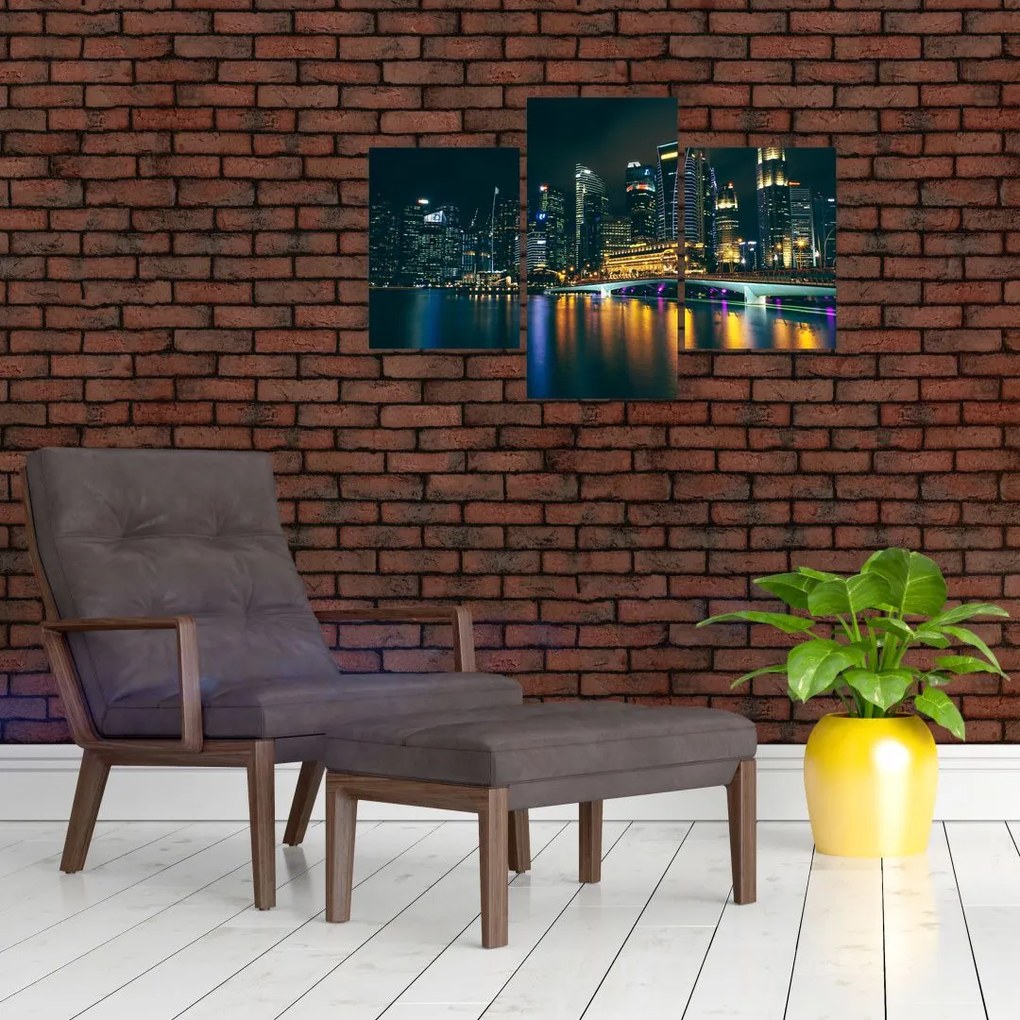 Tablou - Singapore noaptea (90x60 cm)