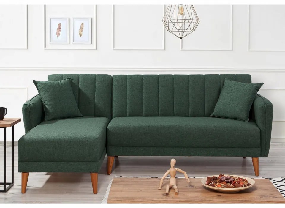 Coltar Aqua Köşe Left, 225 x 85 x 145 cm, Verde Inchis