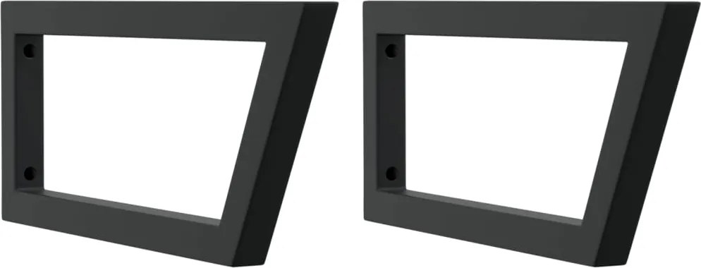 vidaXL Suporturi de rafturi pentru lavoar 2 buc., negru, oțel, trapez