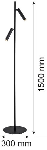 Lampadar TORRE 2xG9/6W/230V negru Argon 7082