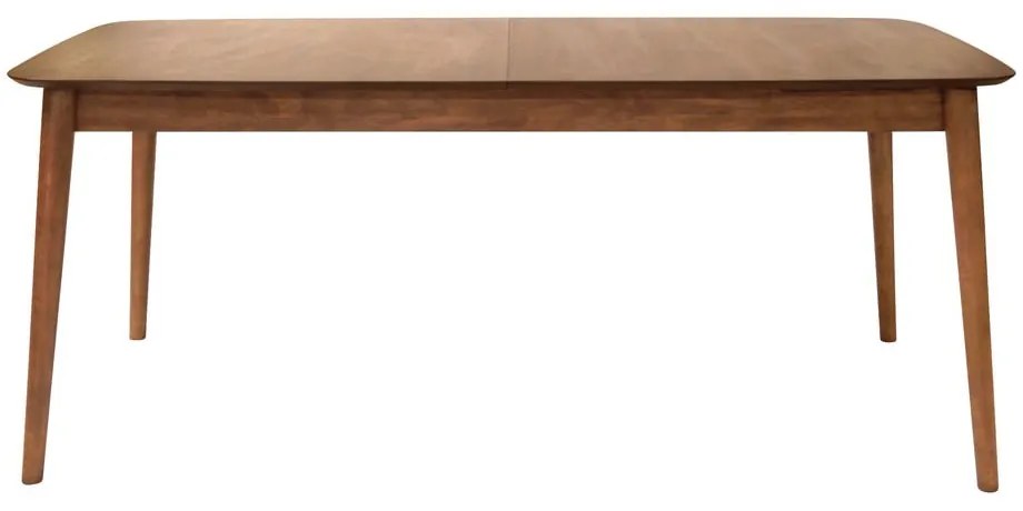 Masă de dining extensibilă cu aspect de lemn de nuc cu blat suplimentar 90x180 cm Montreux – Actona