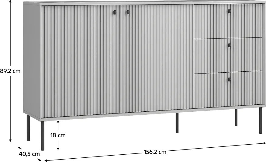 Comoda ARIS 2D3S, gri
