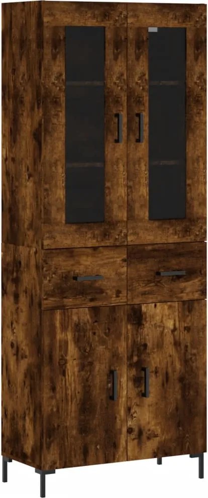 vidaXL Dulap înalt, stejar fumuriu, 69,5x34x180, lemn compozit