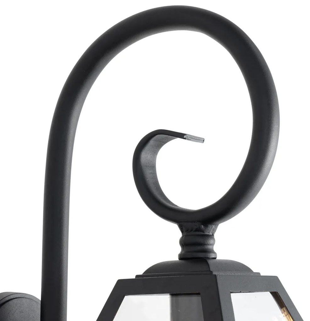 Lămpă de perete clasică de exterior neagră IP44 - Berta