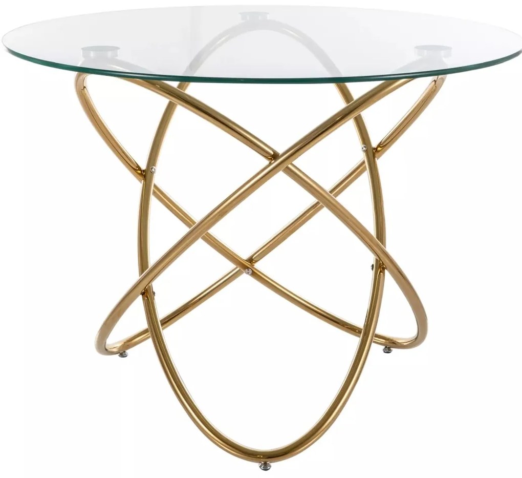 Masa Orbit transparent/auriu ø100 cm