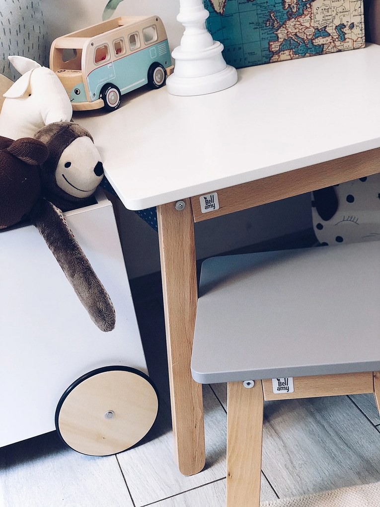 Scaunel pentru copii WOODY GREY gri