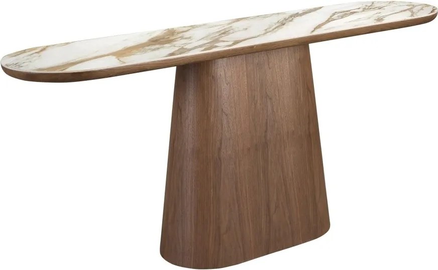 Consola cu blat din marmura portelanata Walnut 180x45cm