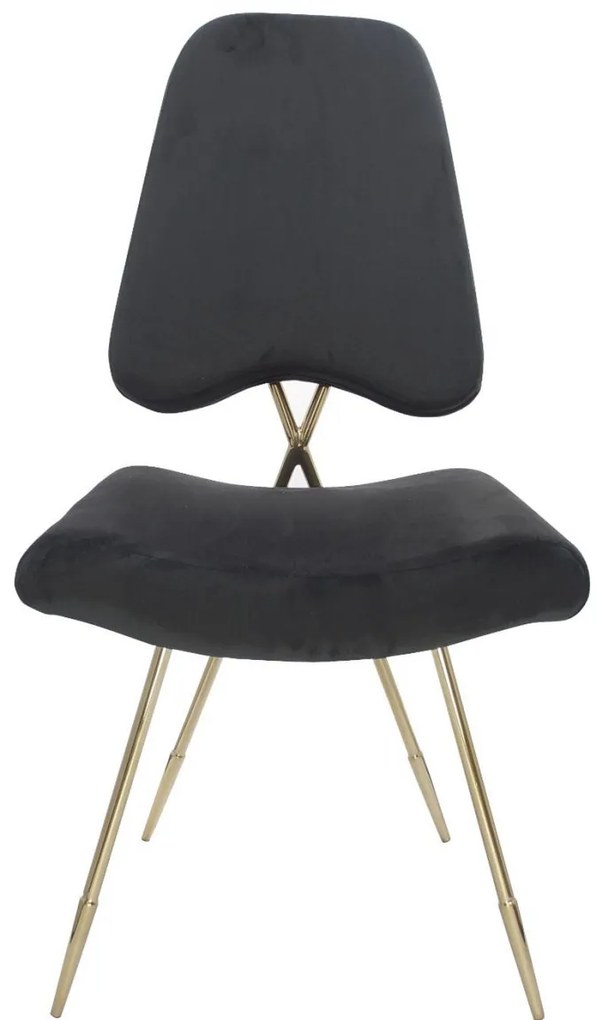 Scaun tapitat Salvadore negru/gold – H93 cm
