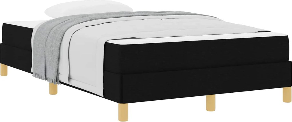 vidaXL Pat cu arcuri cu saltea Negru 120 x 190 cm țesătură