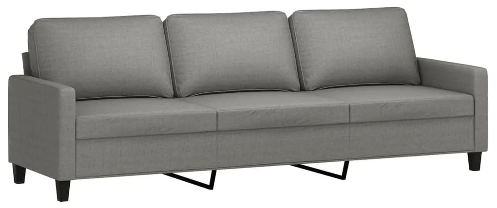 348718 vidaXL Canapea cu 3 locuri, gri închis, 210 cm, material textil