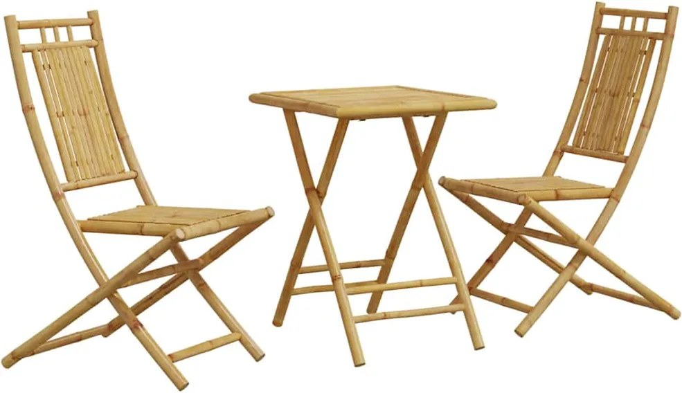 vidaXL Set mobilier bistro, 3 piese, bambus