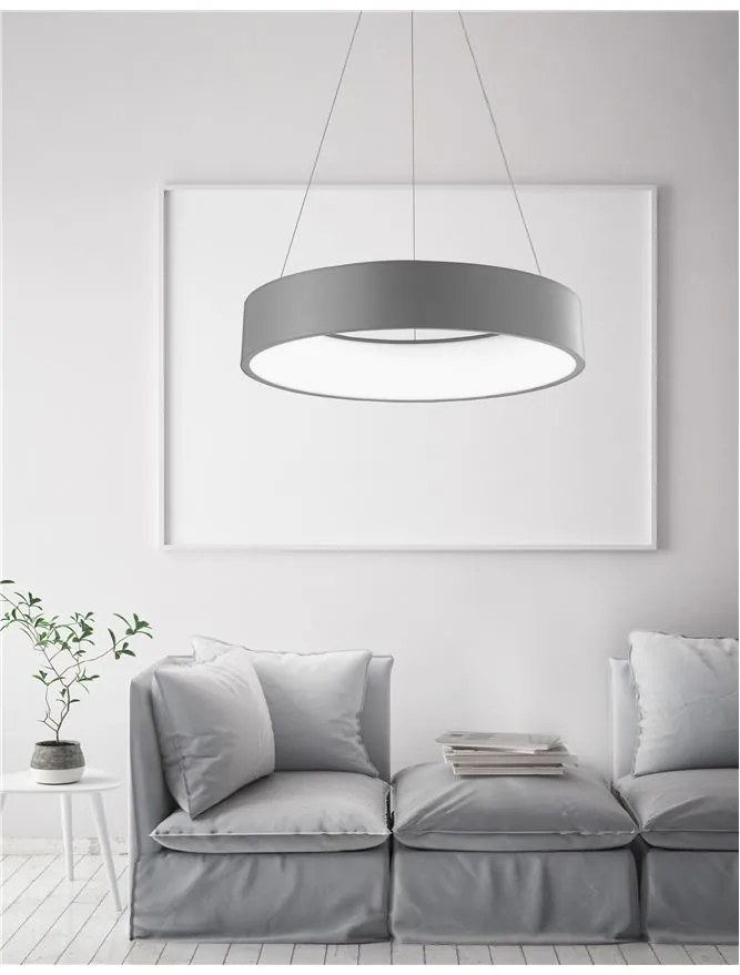 Lustra moderna suspendata LED 4000K Ã˜60cm RANDO gri NVL-6167204