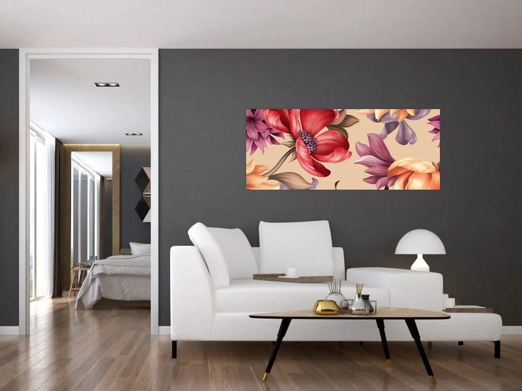 Tablou - Flori de epocă (120x50 cm)