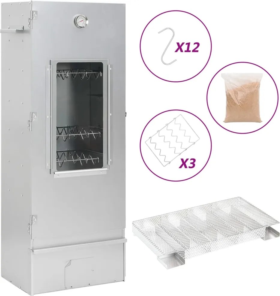 vidaXL Afumătoare cuptor/grătar, generator fum rece, oțel galvanizat