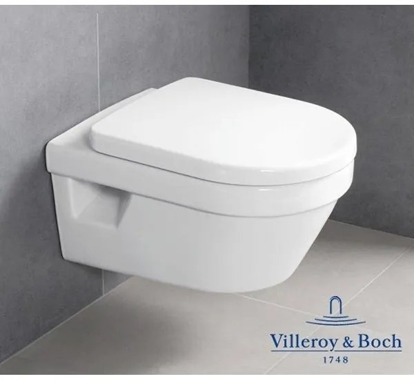 Set vas WC suspendat Villeroy & Boch, Architectura, rotund, direct flush, cu capac soft close, alb alpin