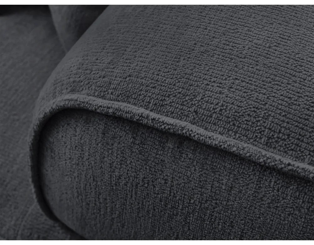 Canapea gri închis cu tapițerie din chenille 237 cm Whesley – Bobochic Paris