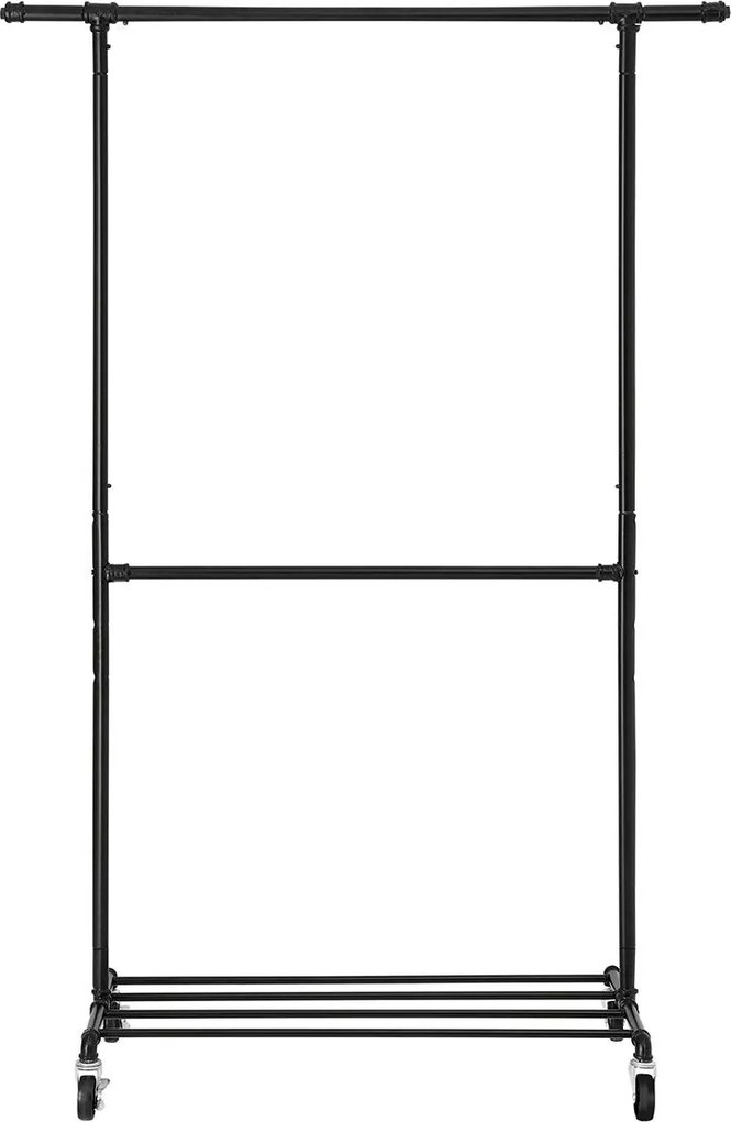 Regal de haine multifunctional negru pe roti RALVO