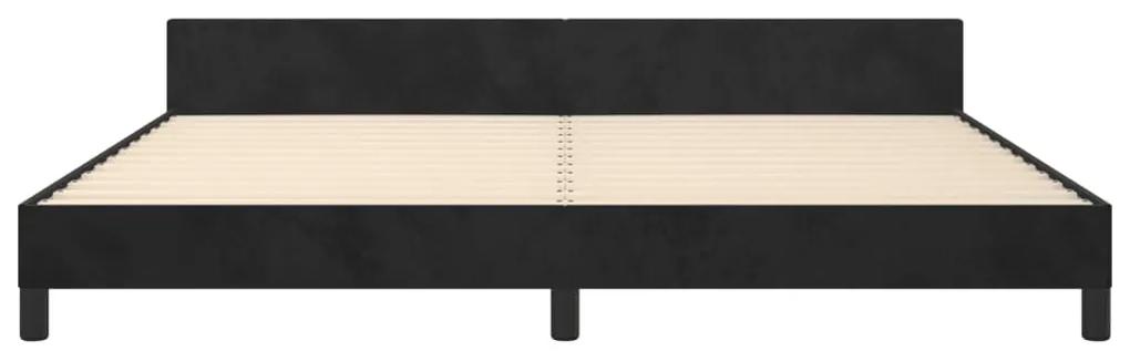 Cadru de pat cu tablie, negru, 200x200 cm, catifea Negru, 200 x 200 cm, Nasturi de tapiterie