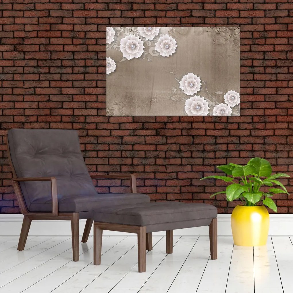 Tablou - Draperie cu flori (90x60 cm)