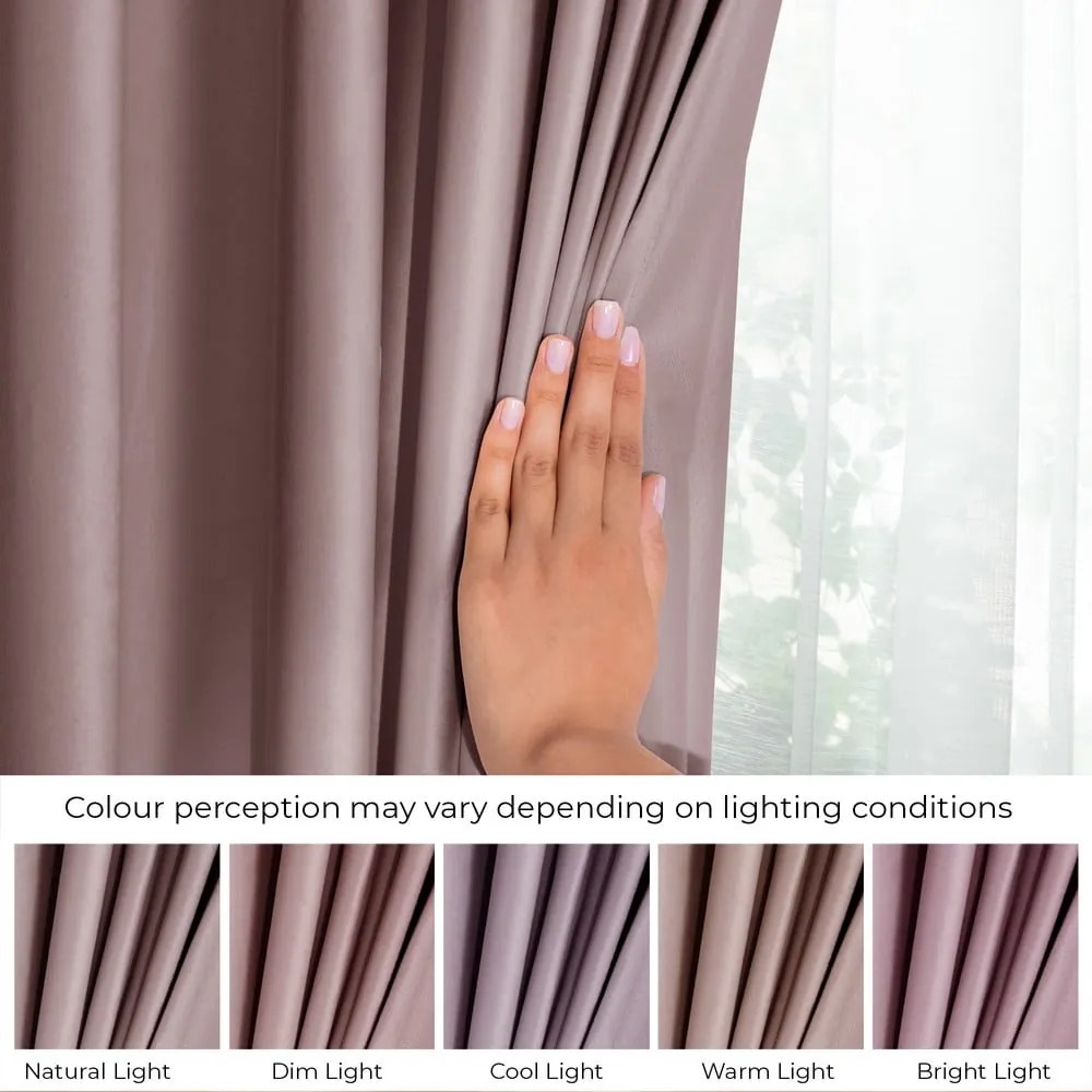 Draperie maro deschis dimout (semi-opacă) din catifea 140x270 cm Pleat – Restilo