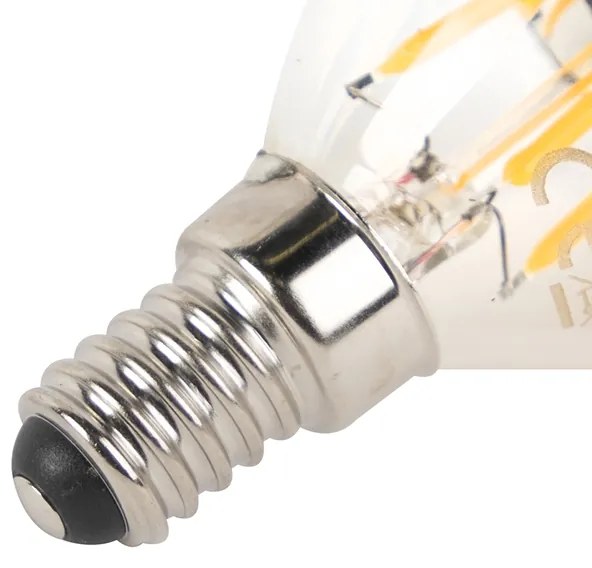 Set de 5 becuri LED cu filament E14 reglabile P45 negru 300lm 2700K