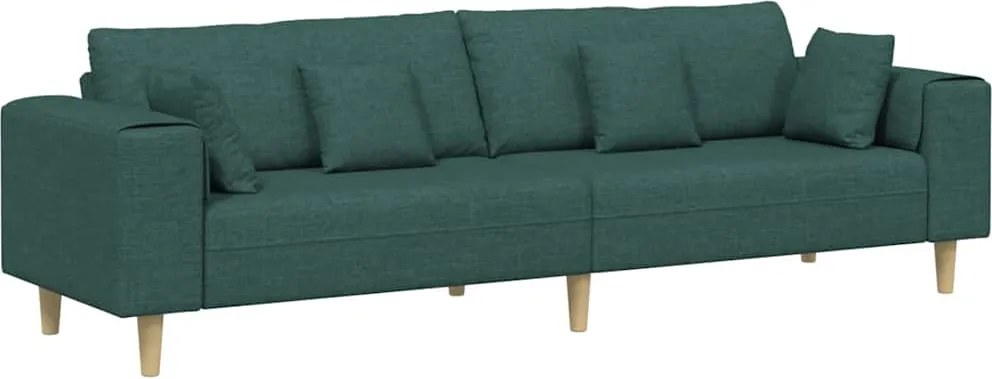 vidaXL Canapea cu pernă Verde închis 250 x 77 x 76 cm țesătură