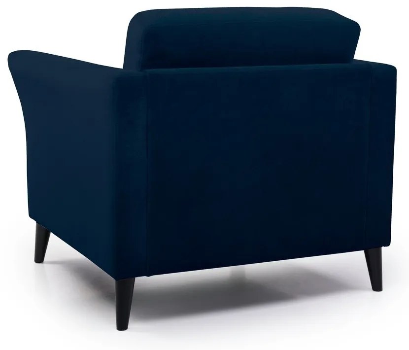 Fotoliu albastru închis cu tapițerie din catifea Eden – Scandic