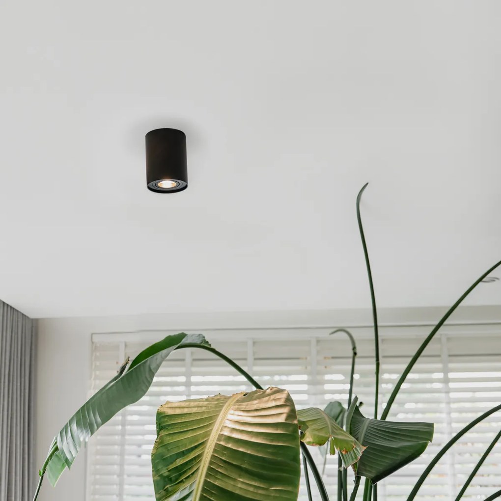 Spotlight modern negru rotativ și înclinabil - Rondoo up