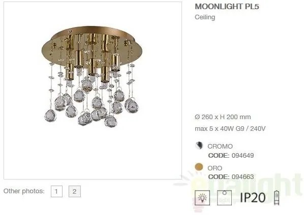 Plafonier cristal Venezian diam. 26cm MOONLIGHT PL5 oro 094663