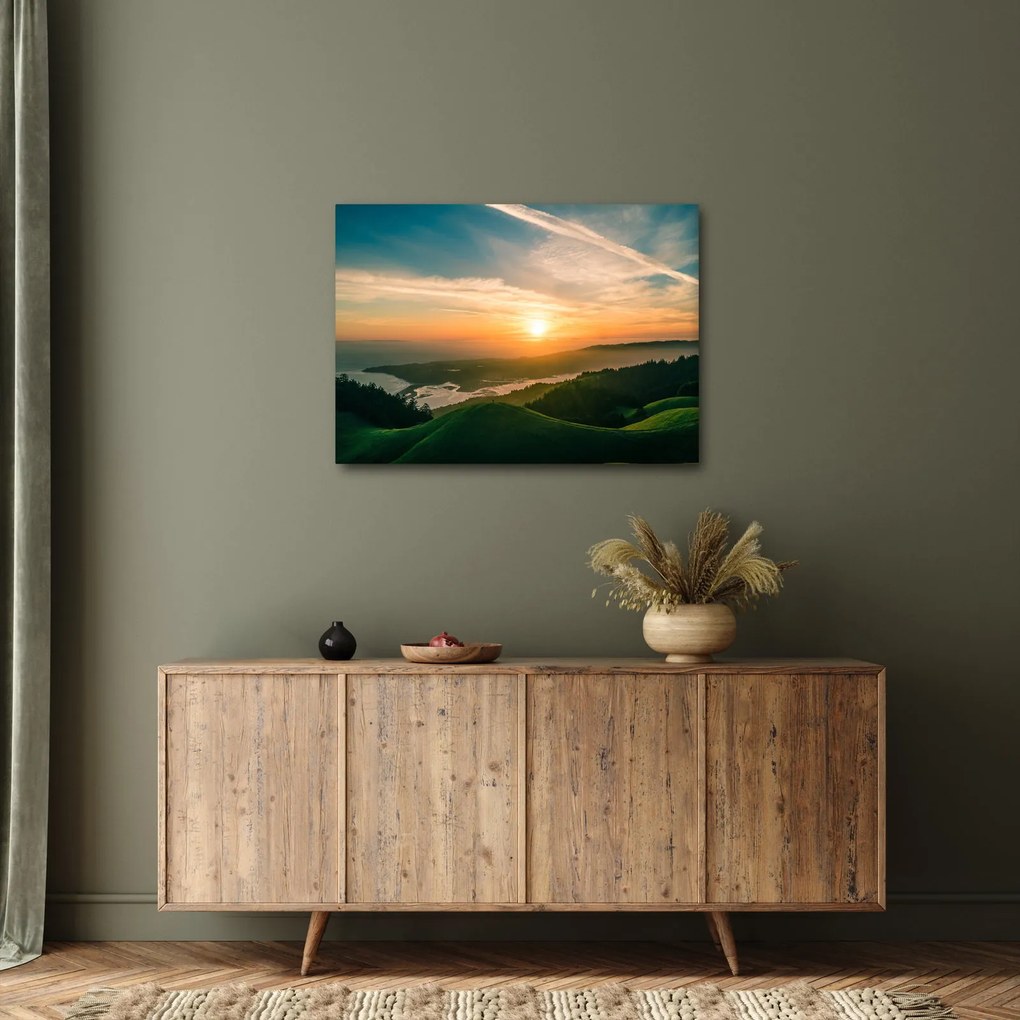 Tablou cu soarele răsărind deasupra mării (70x50 cm)