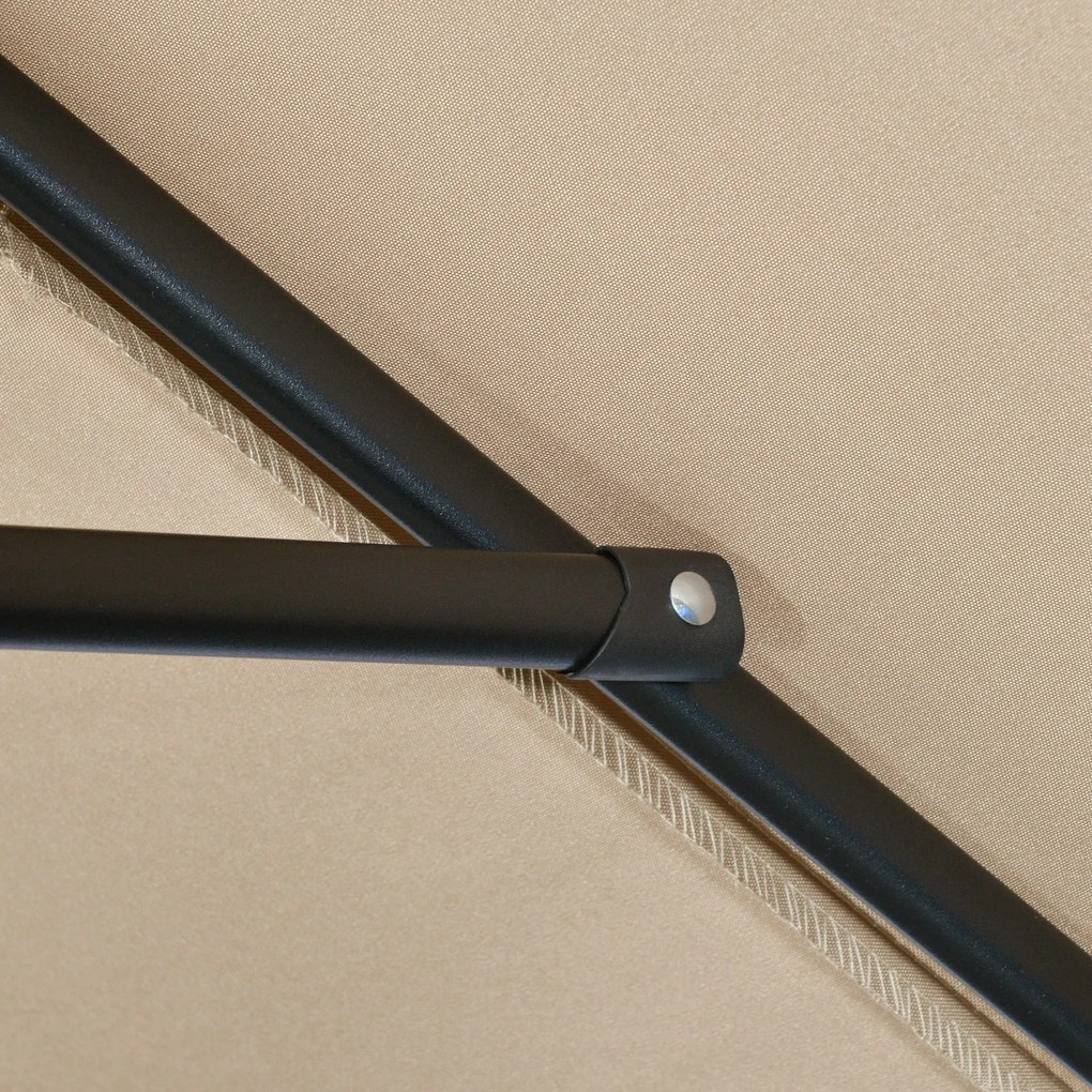 Outsunny Umbrelă de Grădină Înclinabilă cu Manivelă și 6 Spiţe, 2x3 m, Gri Închis | Aosom Romania