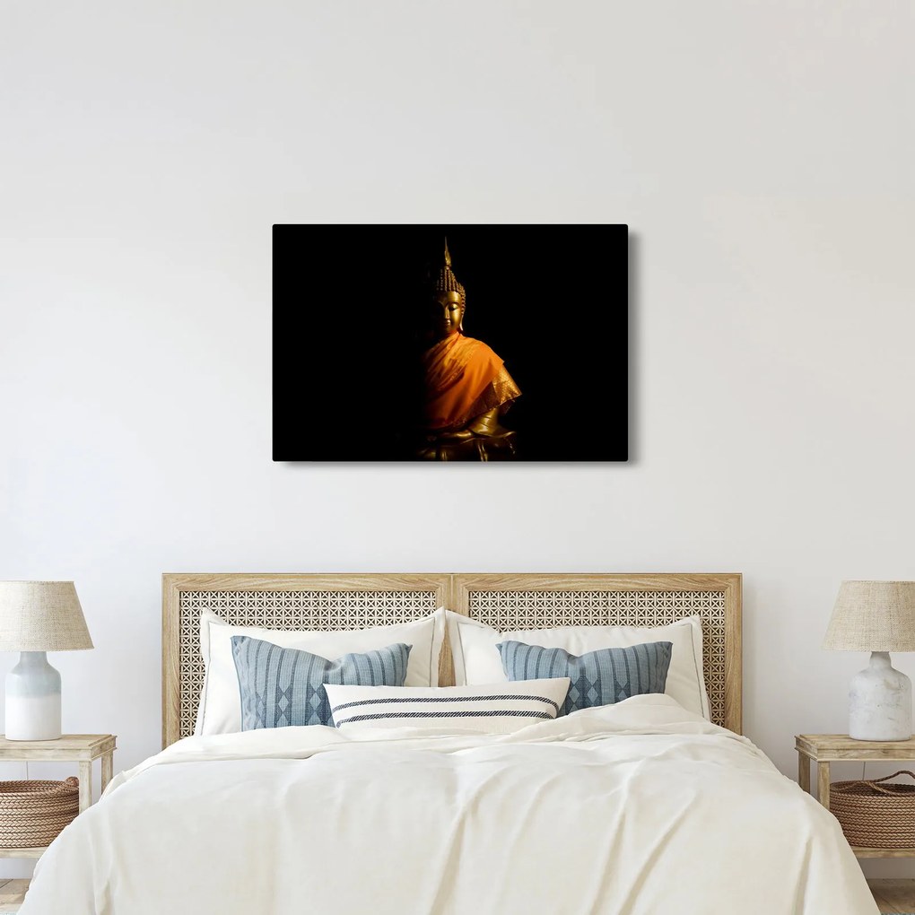 Tablou - Statuia lui Buddha de aur (90x60 cm)