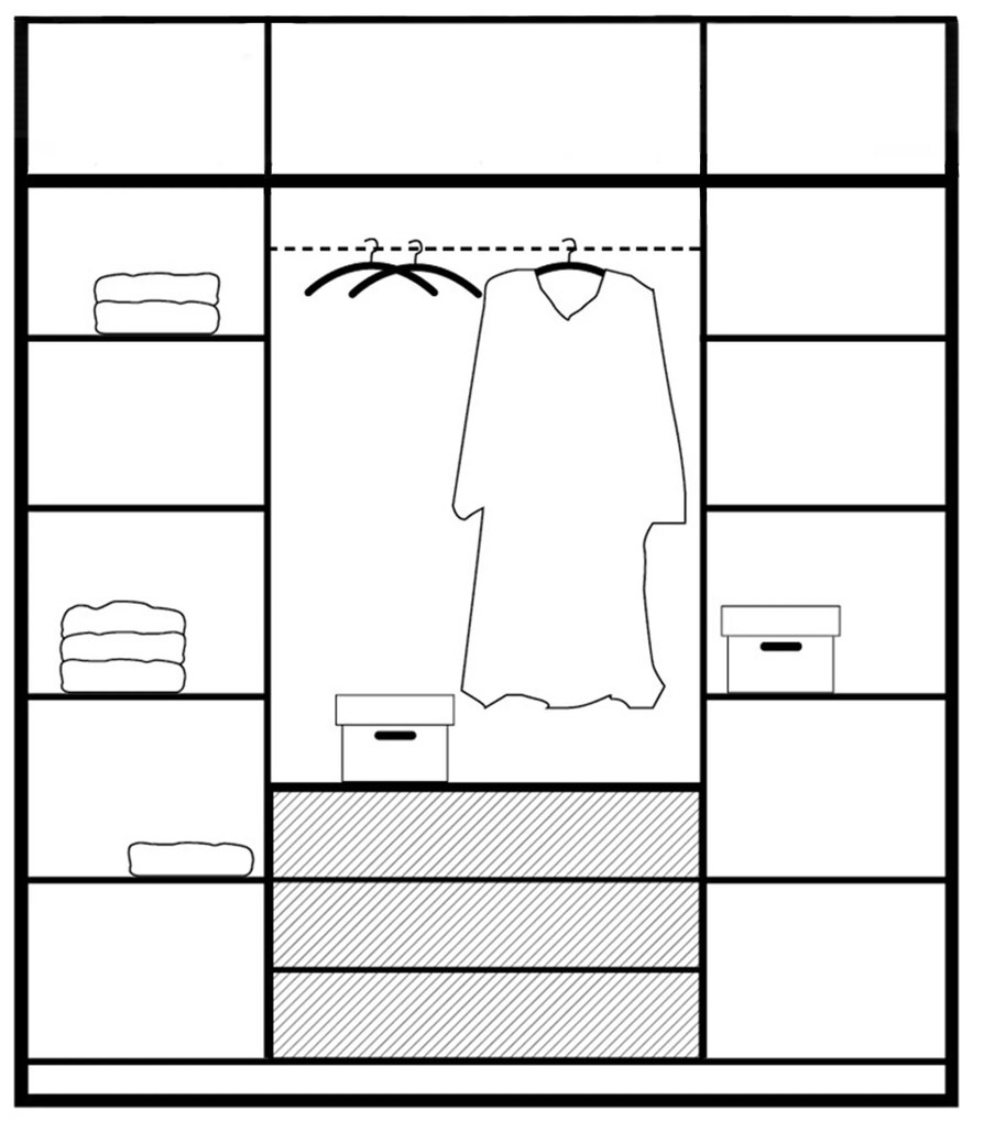 Dulap cu extensie Lutori 196 cm - stejar sonoma