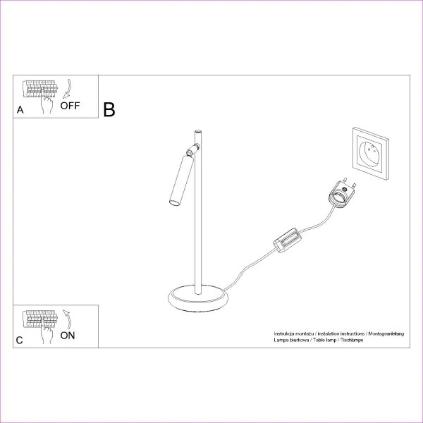 Lampă de masă Sollux SL.1469 PASTELO 1xG9/8W/230V negru