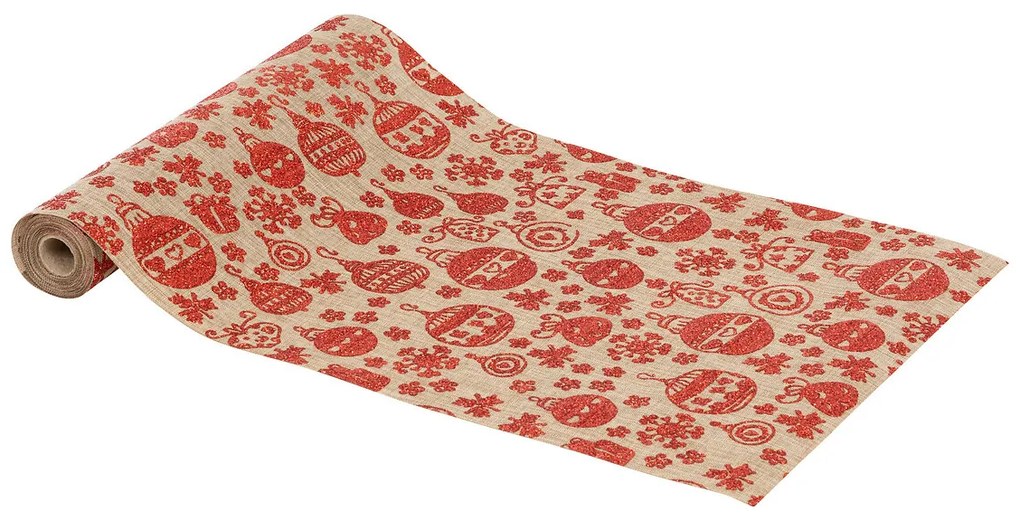 Traversa de masa cu model de Craciun, iuta, 28 x 300 cm